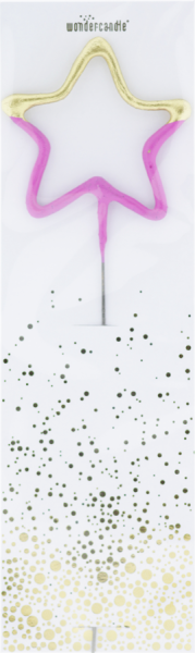 Wunderkerze Stern Bi-Color gold/pink
