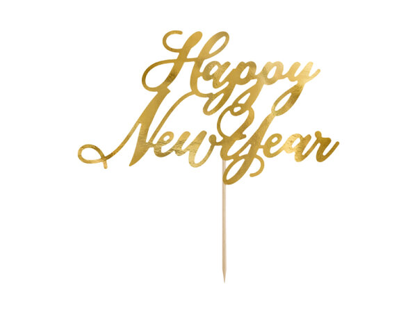 Cake Topper - HNY - Happy New Year gold
