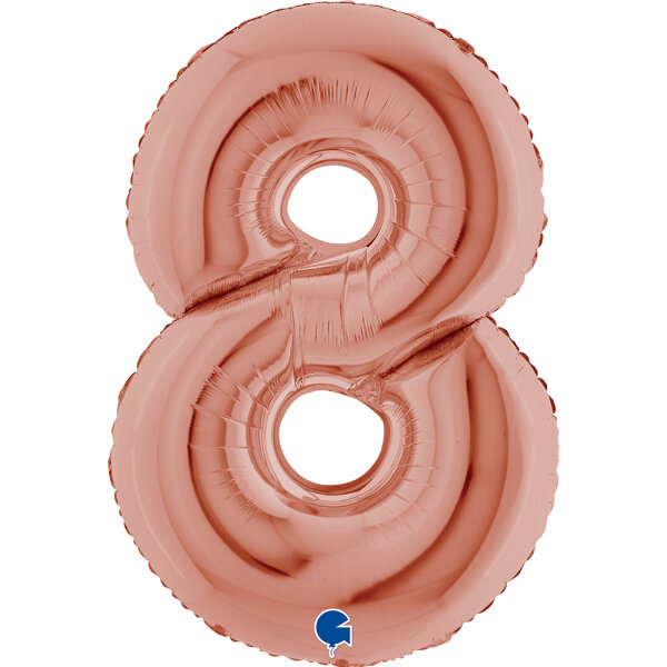 Folienballon Zahl 8 - rose gold