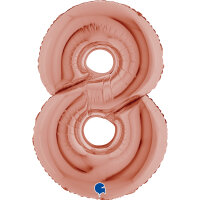 Folienballon Zahl 8 - rose gold