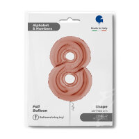 Folienballon Zahl 8 - rose gold