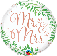 Folienballon Mr. & Mrs. Elegant Greenery