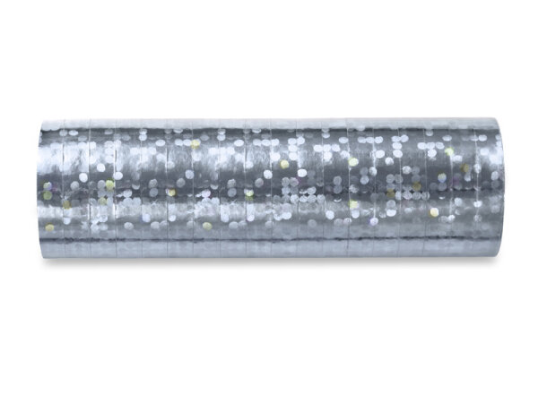 Luftschlangen silber holographic