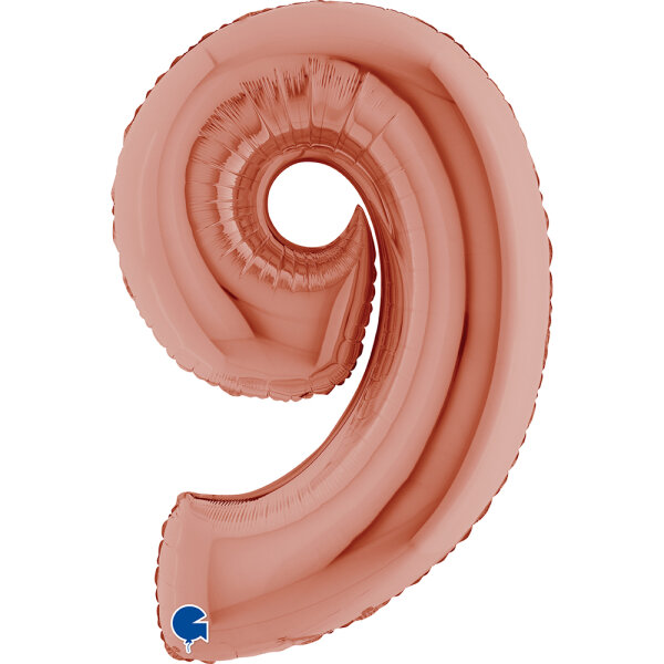 Folienballon Zahl 9 - rose gold
