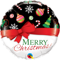 Folienballon Merry Christmas Red Bow