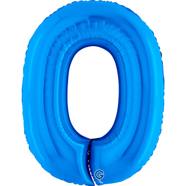 Folienballon Zahl 0 blau