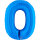 Folienballon Zahl 0 blau