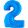 Folienballon Zahl 2 blau