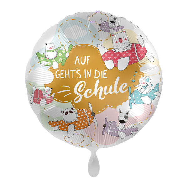 Folienballon Einschulung - Auf gehts in die Schule
