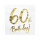 Servietten HBD - Zahl 60 weiß gold