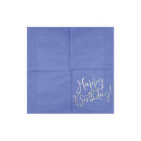 Servietten HBD - Happy Birthday blau silber