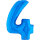 Folienballon Zahl 4 blau