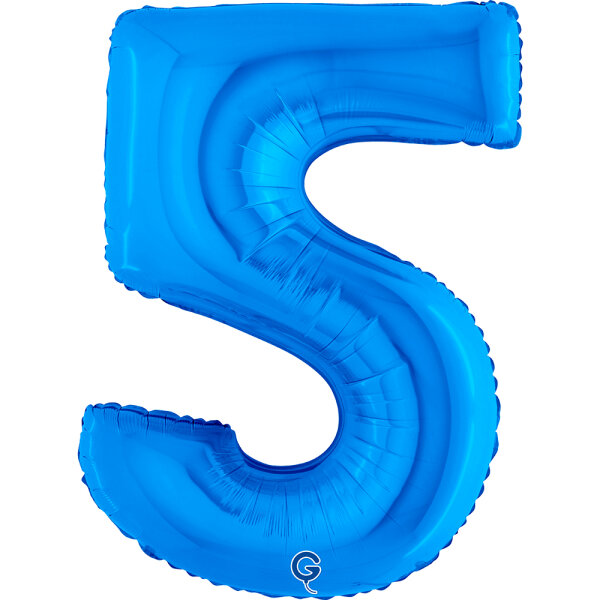 Folienballon Zahl 5 blau