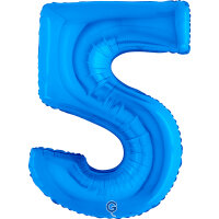 Folienballon Zahl 5 blau