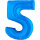 Folienballon Zahl 5 blau