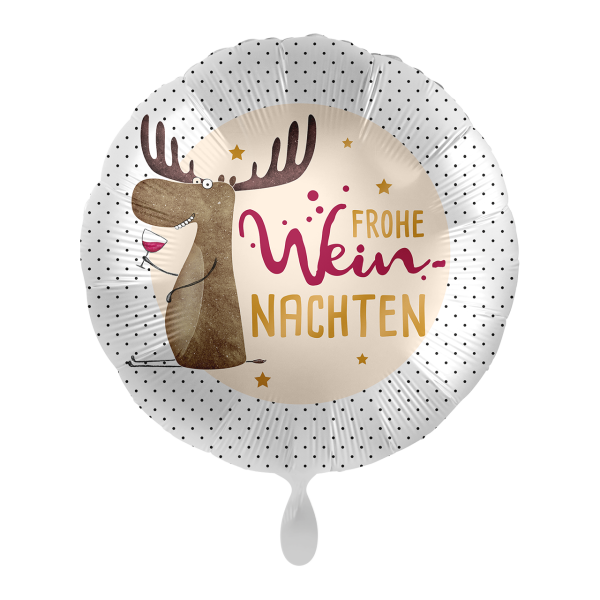 Folienballon XMAS - Rentier mit Wein