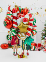 Folienballon Zuckerstange rot groß