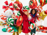 Folienballon Zuckerstange rot groß
