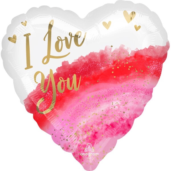 Folienballon Geode Watercolour Love