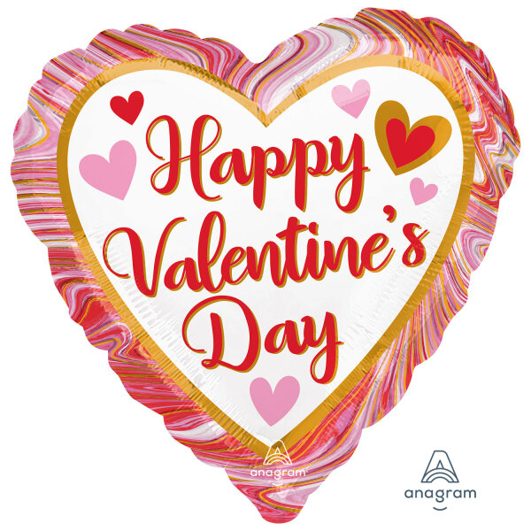 Folienballon Happy Valentines Day Marble