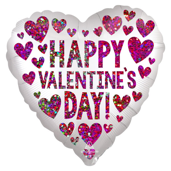 Folienballon Happy Valentines Day Pailletten