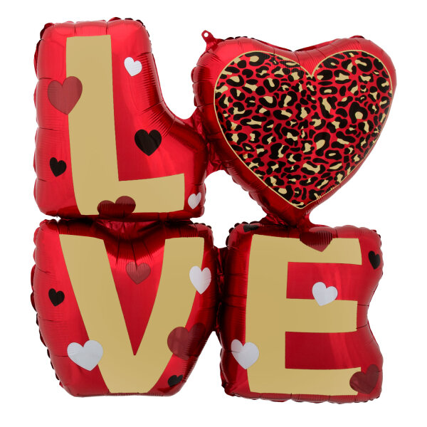 Folienballon Love Tiermuster