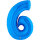 Folienballon Zahl 6 blau