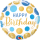 Folienballon - HBD - Birthday Blue & Gold Dots