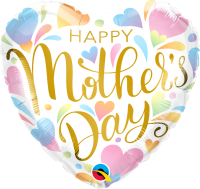 Folienballon HMD - Mothers Day Pastel Hearts