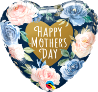 Folienballon HMD - Mothers Day Pink & Blue Roses