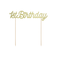 Cake Topper 1st Birthday gold glitter