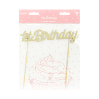 Cake Topper 1st Birthday gold glitter
