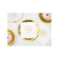 Servietten all you need is LOVE weiß gold
