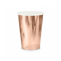 Pappbecher rosegold glänzend