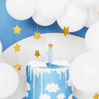 Kuchenkerzen Zahl 1 hellblau mit Krone