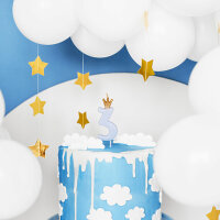 Kuchenkerzen Zahl 3 hellblau mit Krone