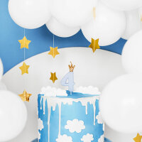 Kuchenkerzen Zahl 4 hellblau mit Krone