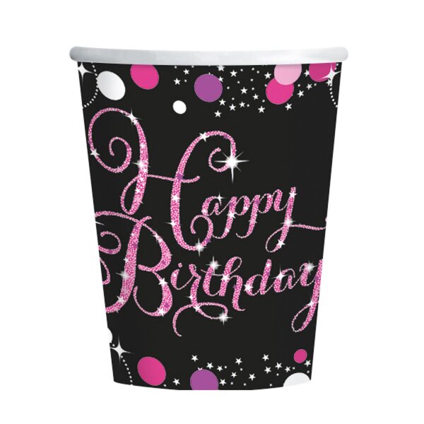 Pappbecher HBD - Birthday Sparkling Celebration pink