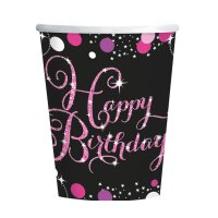 Pappbecher HBD - Birthday Sparkling Celebration pink