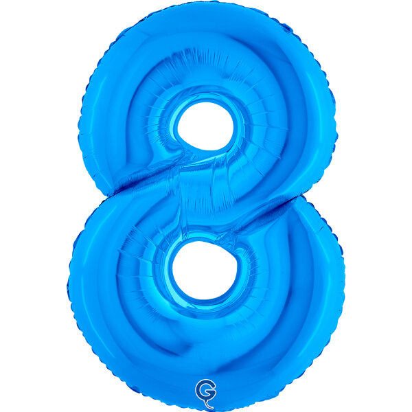 Folienballon Zahl 8 blau