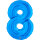 Folienballon Zahl 8 blau
