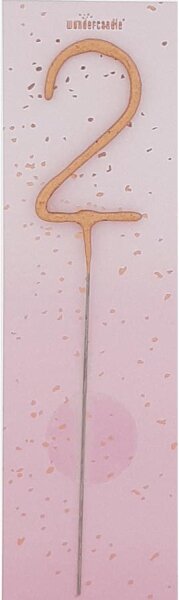 Wunderkerze Zahl 2 rosegold