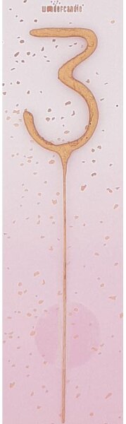 Wunderkerze Zahl 3 rosegold