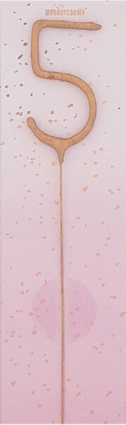 Wunderkerze Zahl 5 rosegold