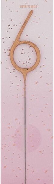 Wunderkerze Zahl 6 rosegold