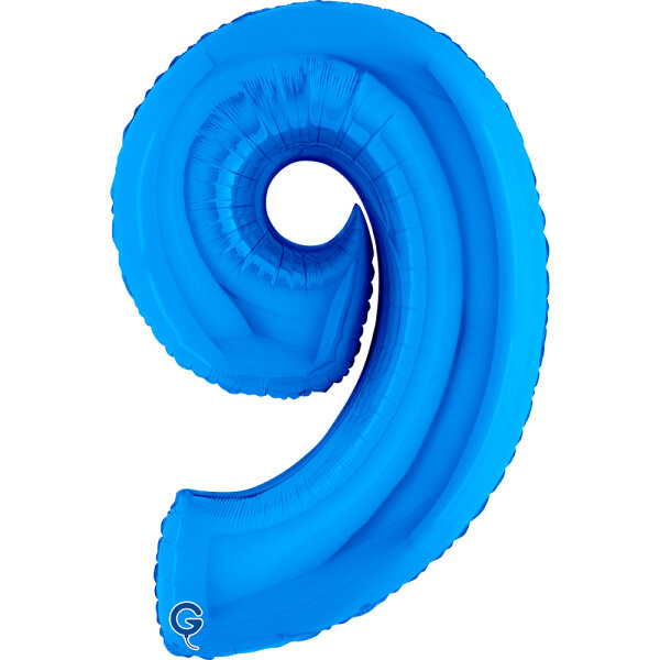 Folienballon Zahl 9 blau