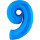 Folienballon Zahl 9 blau