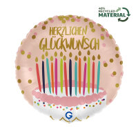 Folienballon Kuchen Herzlichen Glückwunsch