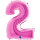 Folienballon Zahl 2 pink / fuchsia