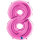 Folienballon Zahl 8 pink / fuchsia